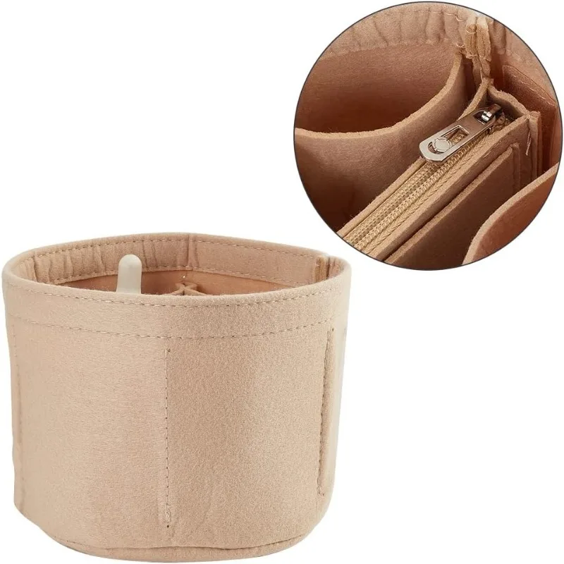 Felt Purse Organizer Insert Handbag Insert Liner for LV Cannes Round Bucket Organizer Barrel Shape Bag Organizer Bag