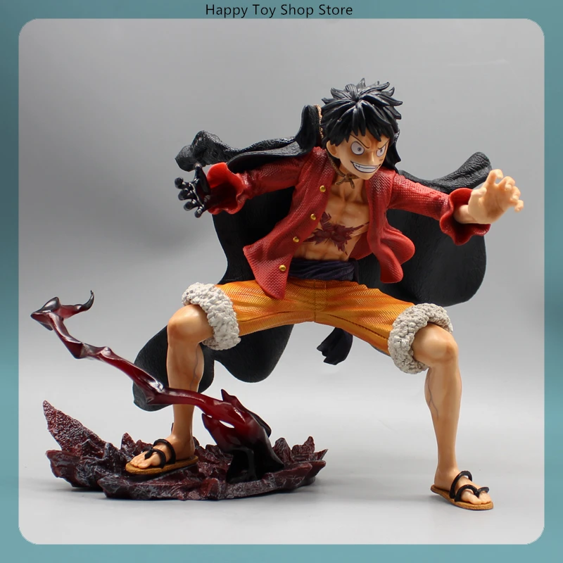 18.5cm One Piece Luffy Squat Prepare Position Anime Figure Model Gk Statue Boys Collection Desktop Decoration Ornament Toys Gift