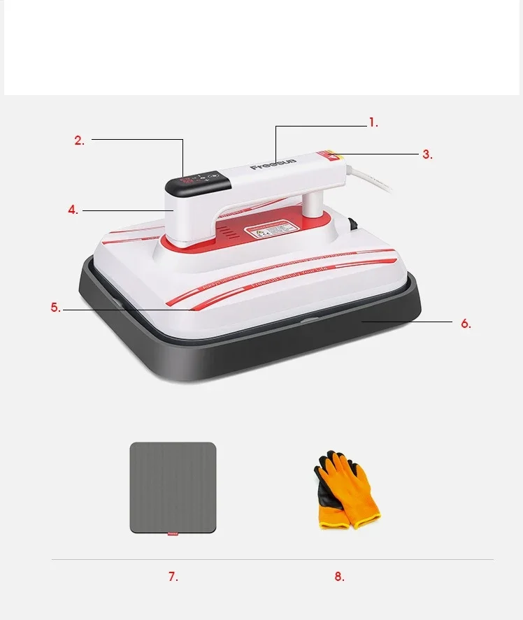 Freesub P0708 Square Heat Press Machine 8*7 Inch DIY Mini Multi-function Portable Hat T-shirt Heat Transfer Printer 110-220V