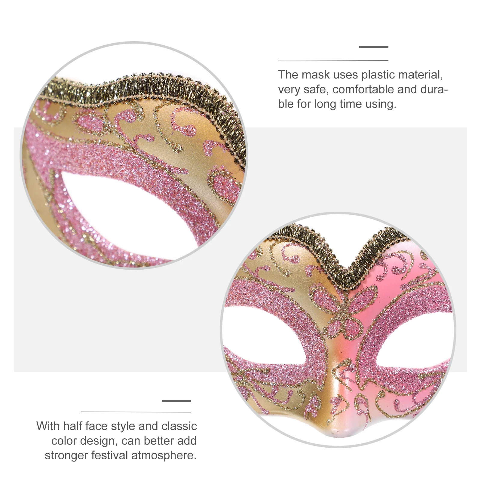 Maschera creativa per feste di Halloween per bambini Carnevale Masquerade Mezza maschera in plastica resistente Festival Costume cosplay Prop