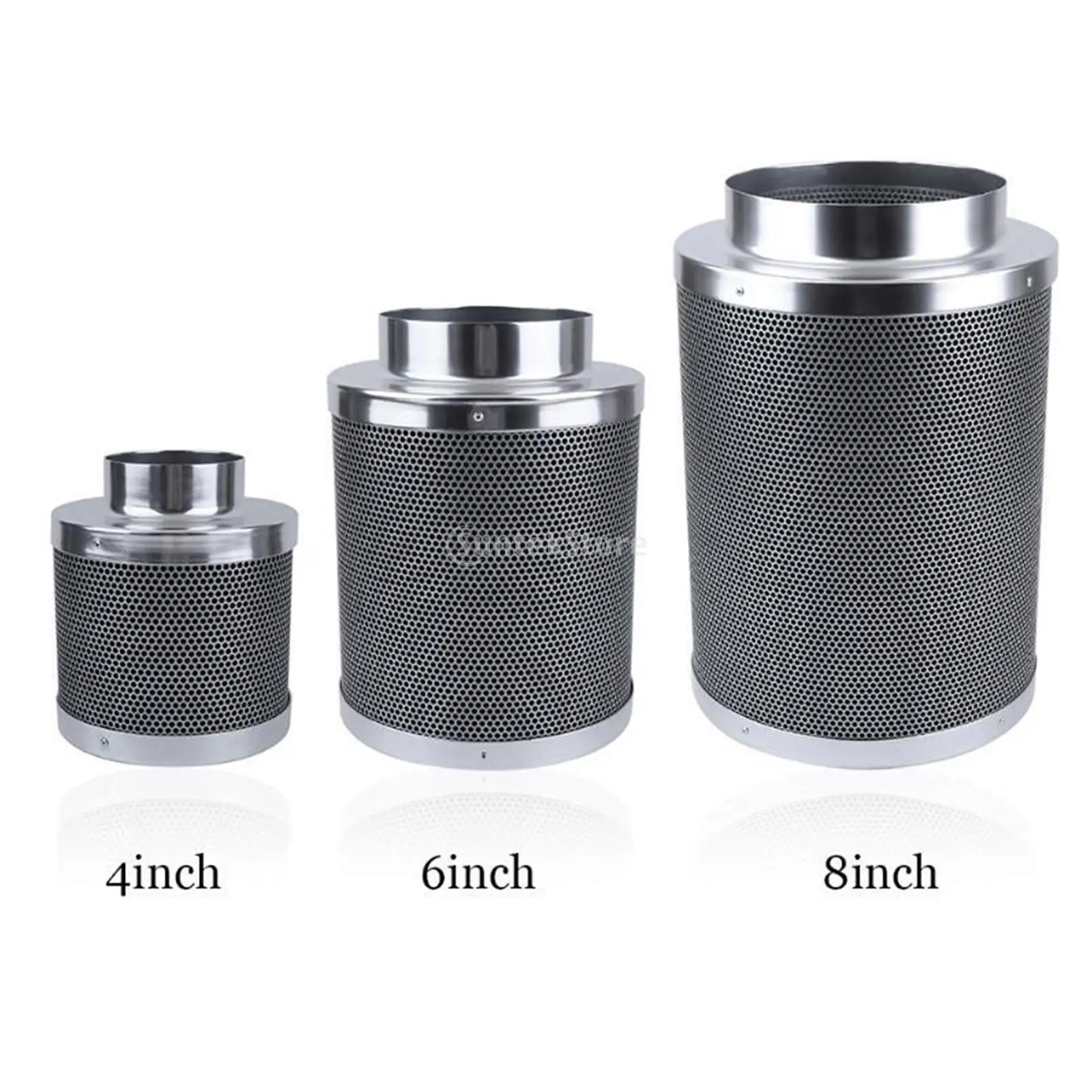 

4/6/8" Air Carbon Filter Odor Control 38mm Thick Activated Charcoal Charcoal Filter Stainless Steel