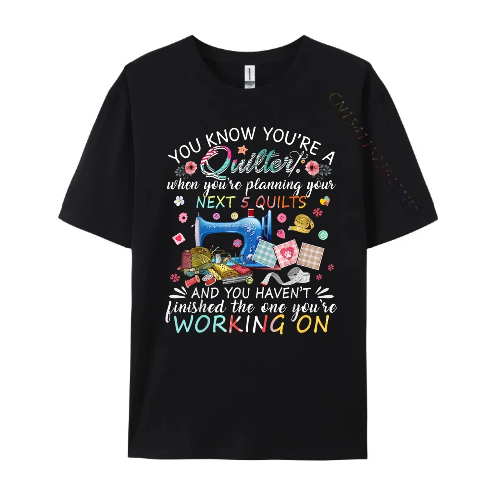 ماكينة خياطة أزرار خياطة اللحف من You Know You Are A Quilter Harajuku Christmas Shirt Graphic Tees Couples