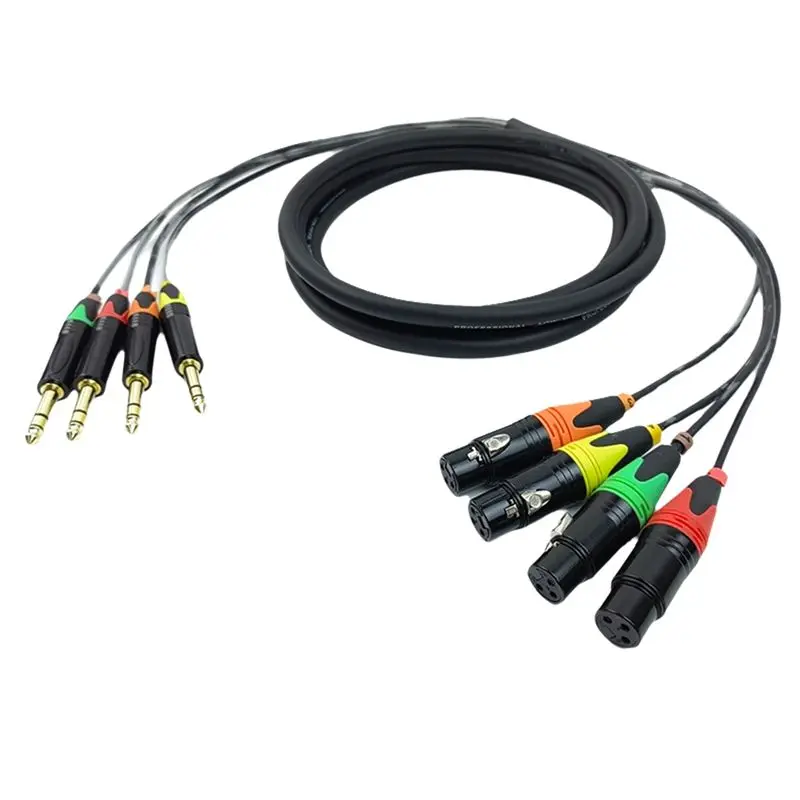 T23C 4 Channel 1/4 Inch TRS To XLR Cables 6.35Mm Jack Stereo Audio Balanced Line To XLR Microphone Cables