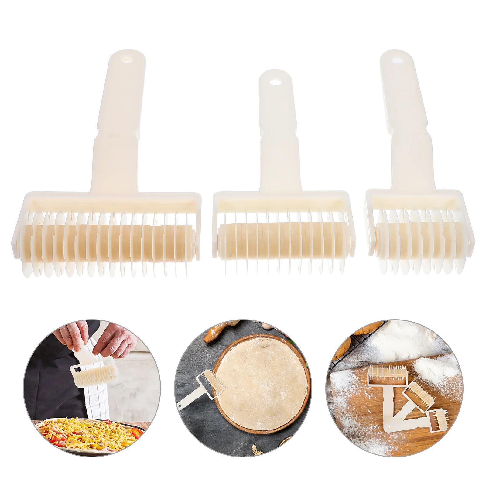 

3Pcs Baking Tools and Gadgets Lattice Dough Roller Cutter Pastry Cutter Roller for Homemade Cookie Pie Pizza Bread Pastry Baking