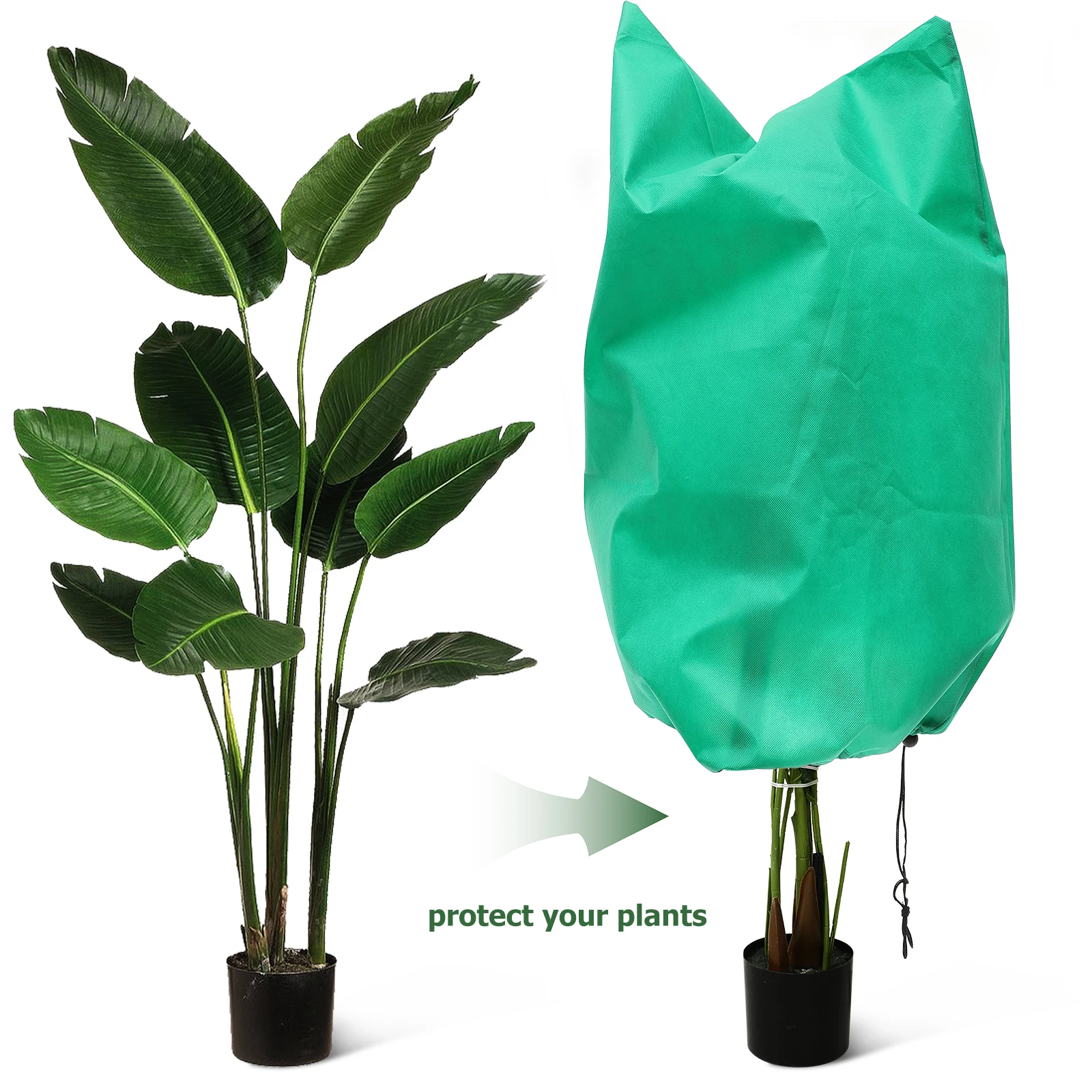 

1pc 80X60Cm Plant Frostproof Cover Non-Woven Fabric Winter Protector Saplings Roses Tomatoes Frost Wind Rain Snow Protection