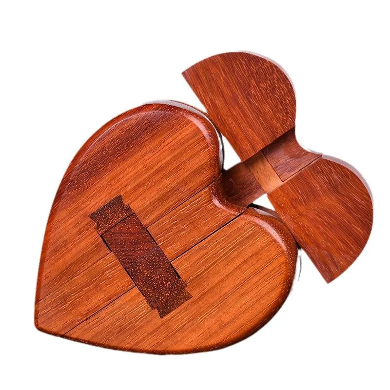 

Heart-shaped mahogany Luban lock