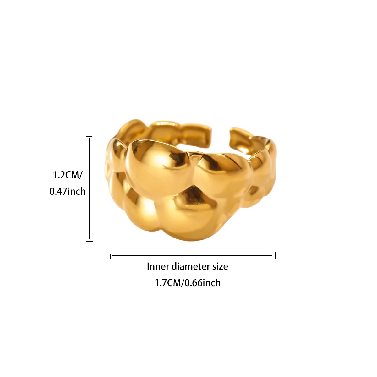 Wunderschöne Ringe mit unterschiedlich breiten Wolkenmuster-Designs, anlaufbeständig, 18K vergoldeter Edelstahl, für Damen, Schmuckgeschenk 2026 – Detail 2