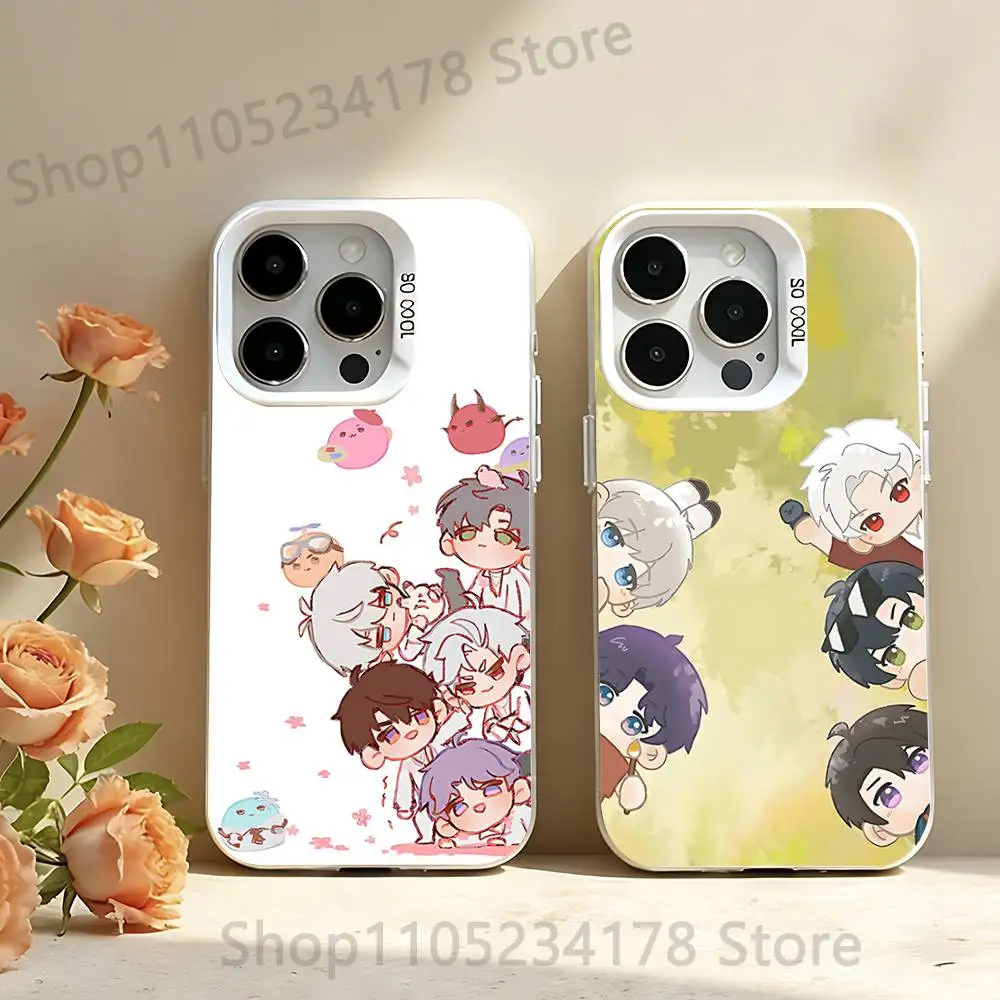 

L-Love and Deepspace Cartoon Phone Case For iPhone 12,16,17,14,13,15,11,Pro,XS,Max,Plus,Mini,SE4,E White Matte Shockproof Cover