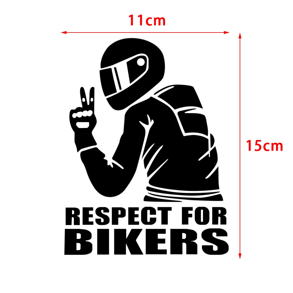 Car Sticker Respect for Bikers Waterproof Reflective Sticker Decal Funny Vinyl Bike Motorcycle Car Styling Applique 15cm