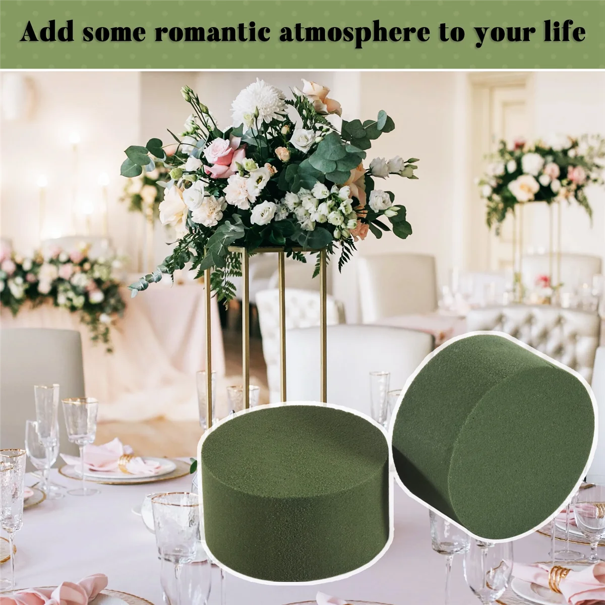 X11AA رغوة الأزهار 12 قطعة رغوة الزهور الجافة والرطبة كتل الزهور المستديرة رغوة الزهور للزهور الطازجة أو الاصطناعية #5