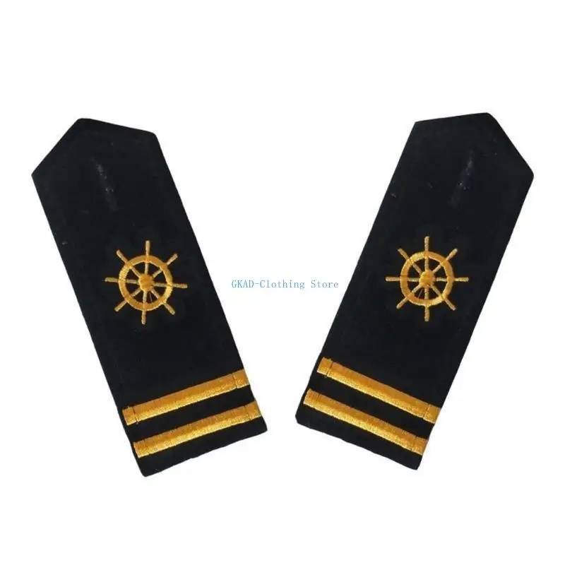 

N0PE Sailor Uniform Epaulet Captain Stage Shows Marine Costume Shoulder Epaulets