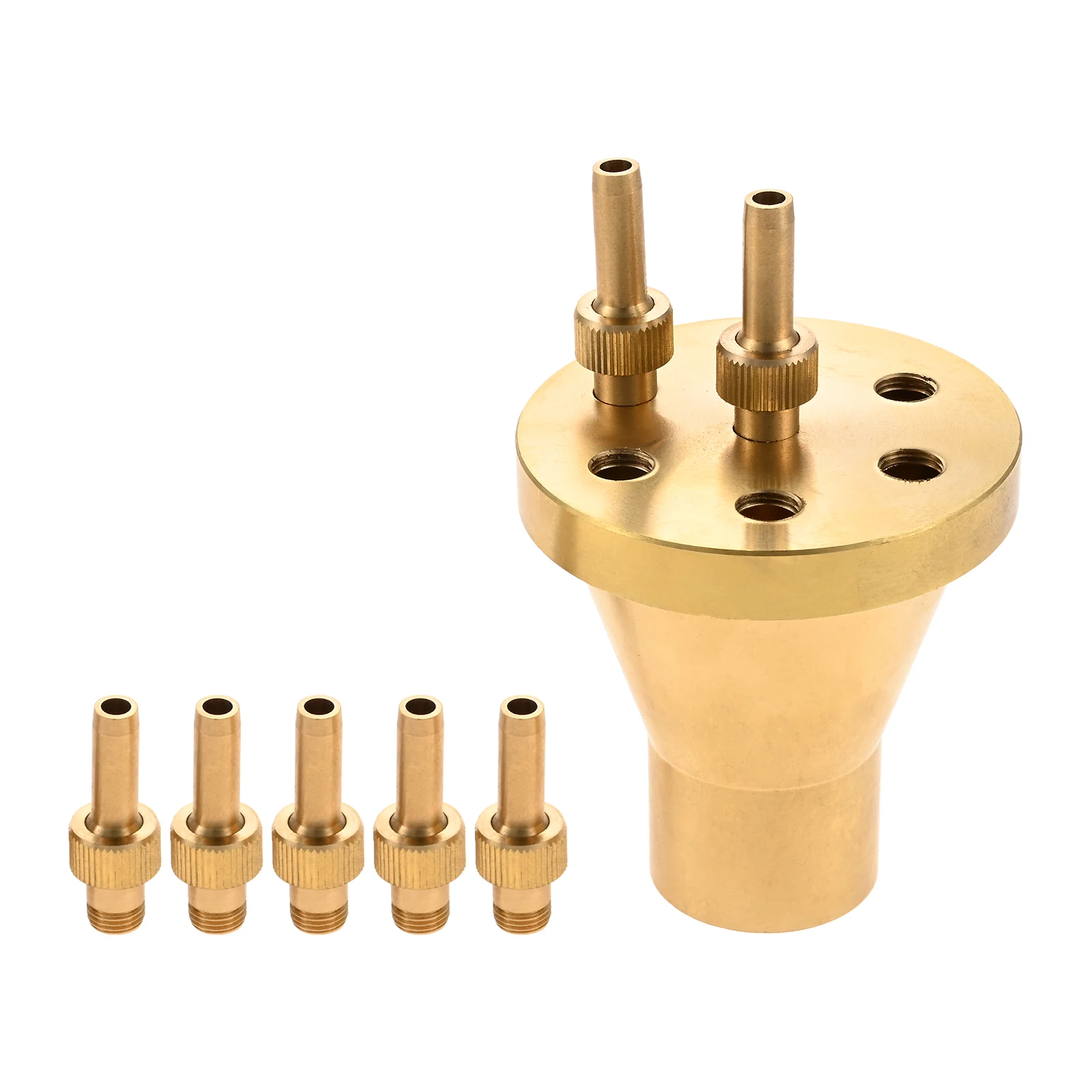 

7-in-1 Center Straight Fountain Nozzles Brass 1Inch Thread Spray Head Decor Garden Pond Outdoor Square Water Feature Equipment