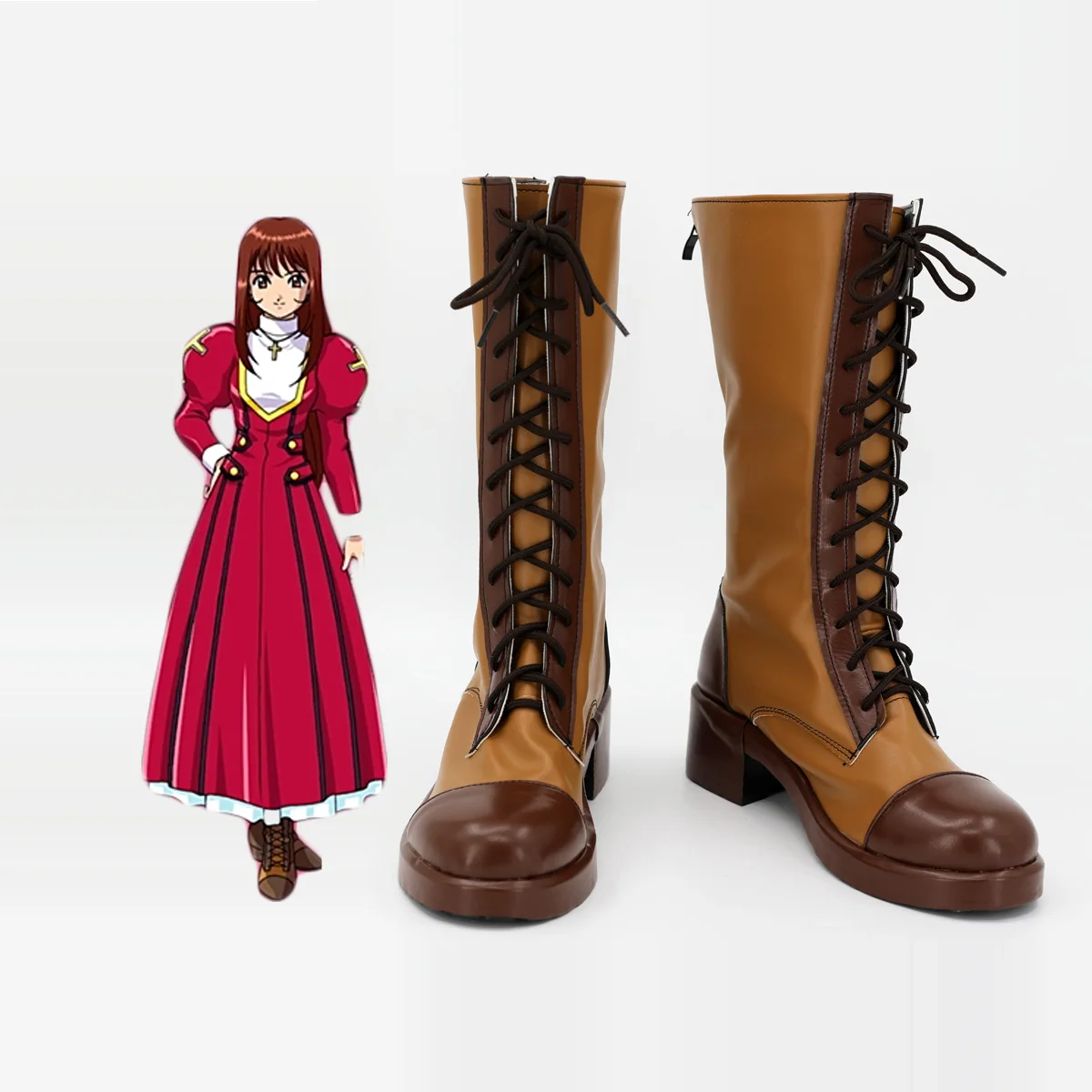 

Sakura Wars Erica Cosplay Boots Brown Shoes Custom Made