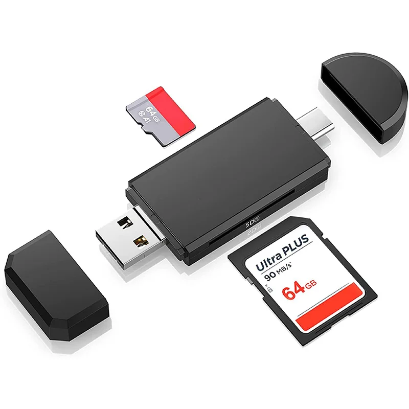 Type C & micro USB & USB 3 In 1 OTG Card Reader  High-speed USB2.0 Universal OTG TF/SD for Android Computer Extension Headers