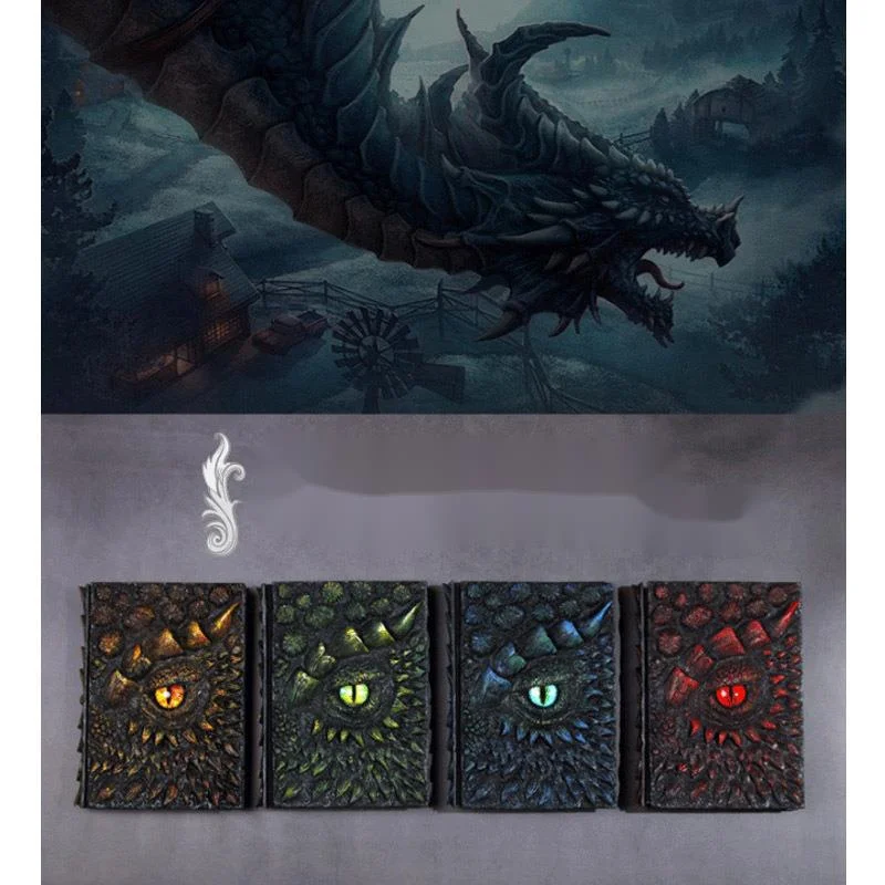 New Deluxe Animated Dragon Book Resin Craft Notebook