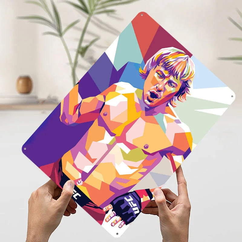 UFC مقاتلة البوب الفن علامة معدنية الملاكمة جدار الفن الملصقات على الجدار عناصر الديكور خمر ريترو تين علامات للديكور المنزل #3