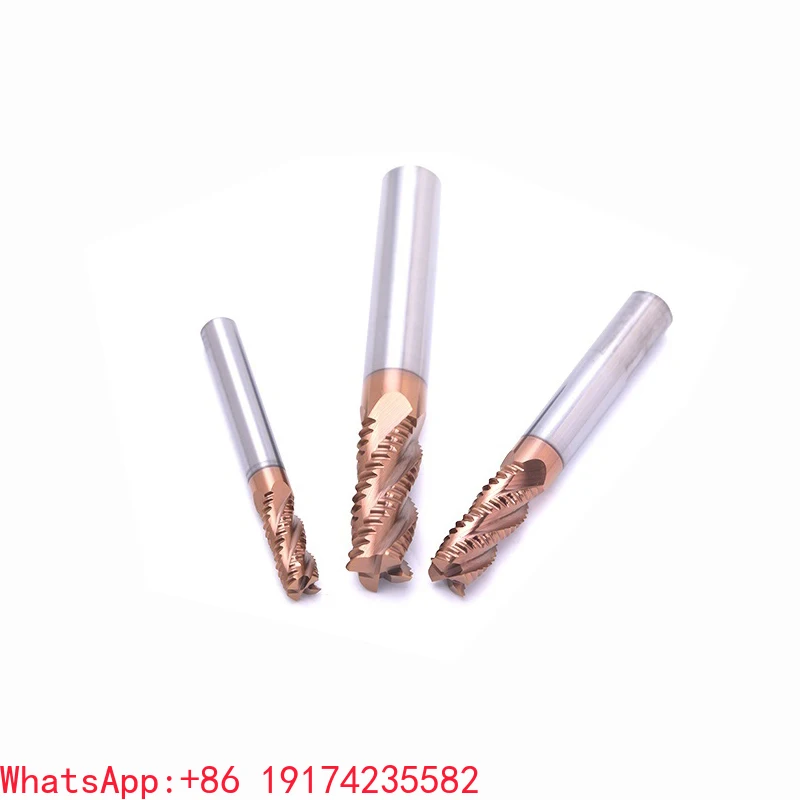 

Carbide Tungsten 4 Flute Rough Machining End Mills Machine Lathe Nanocoating Rough Corrugated Milling Cutter
