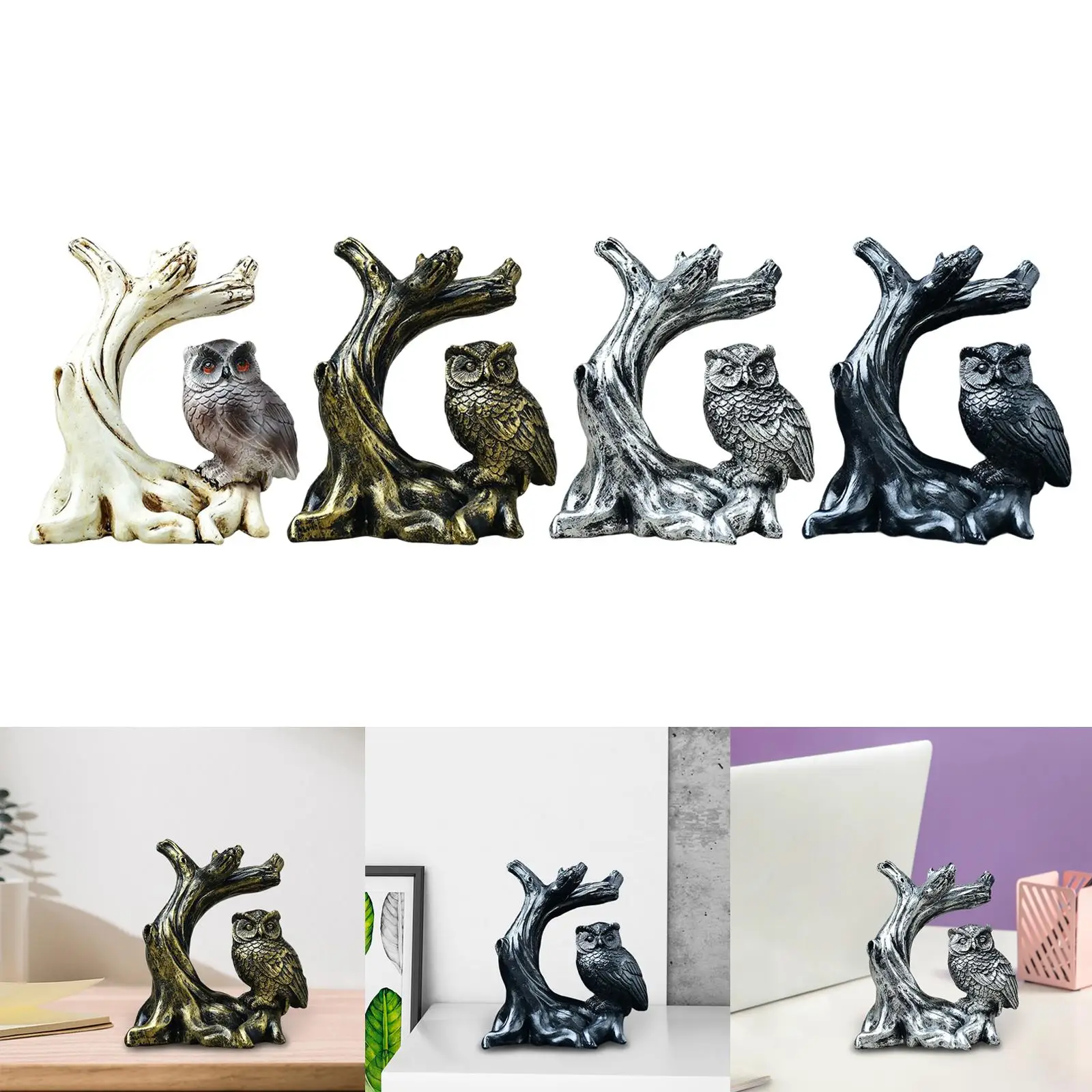Ball Display Stand Ball Holder Owl Figurine Statue Art Craft Organizer Sphere Base Sphere Holder for Office Bedroom Home Decor