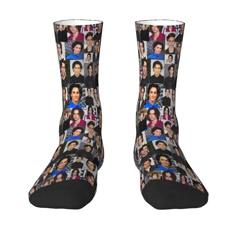 

Timothee Chalamet Collage Men's Crew Socks Unisex Fun Spring Summer Autumn Winter Dress Socks