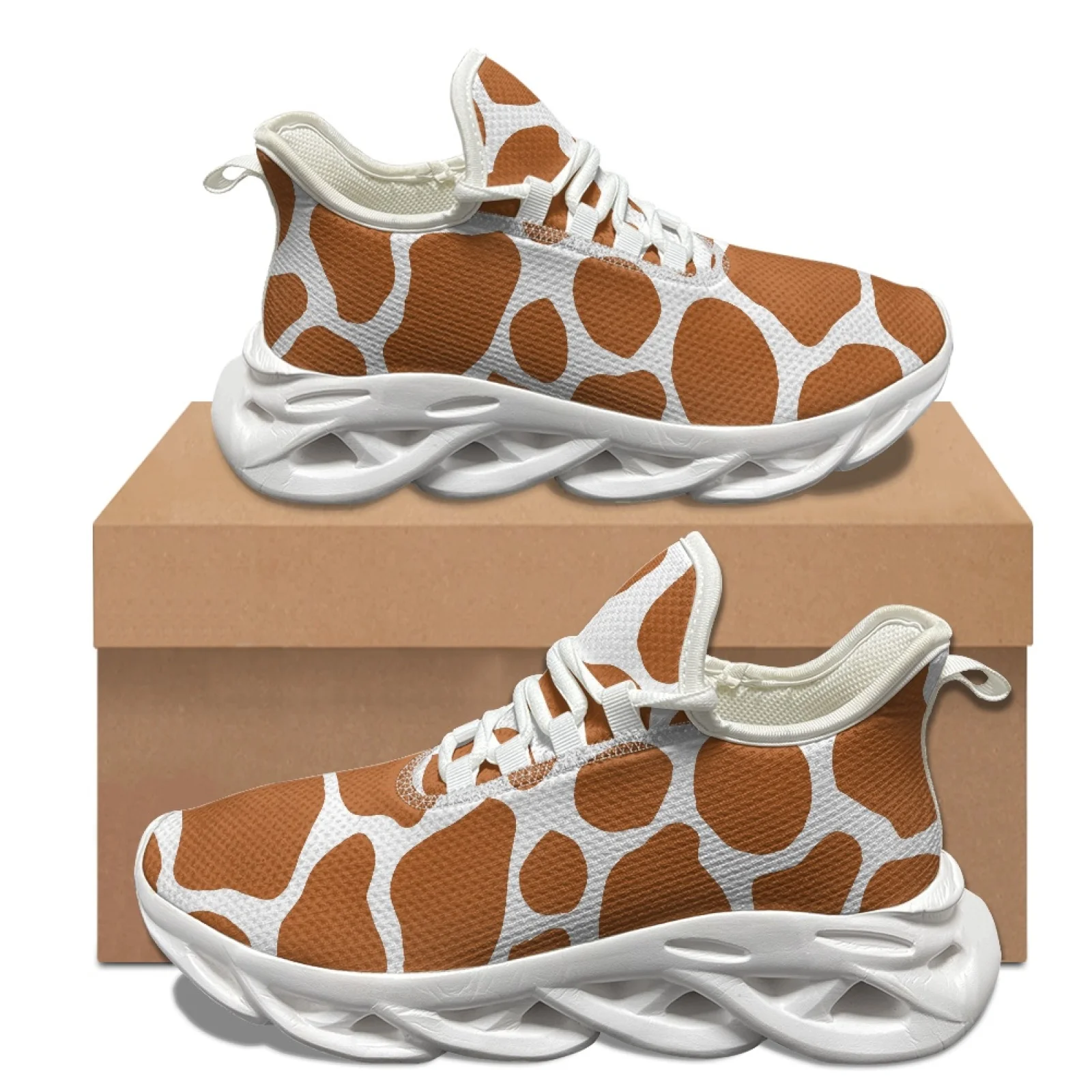 

XIXIRIMIDO Blade Running Shoes Women's Lightweight Sneakers Men's Commuter Comfort Breathable Soft Lightweight Cow Print 35-48