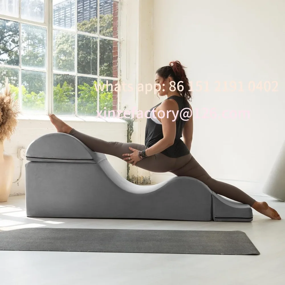 

Customizable Yoga and Massage Convertible Chaise/Bed Bench - Dual-Purpose Ottoman with Hidden Folding Yoga Lounge Chair