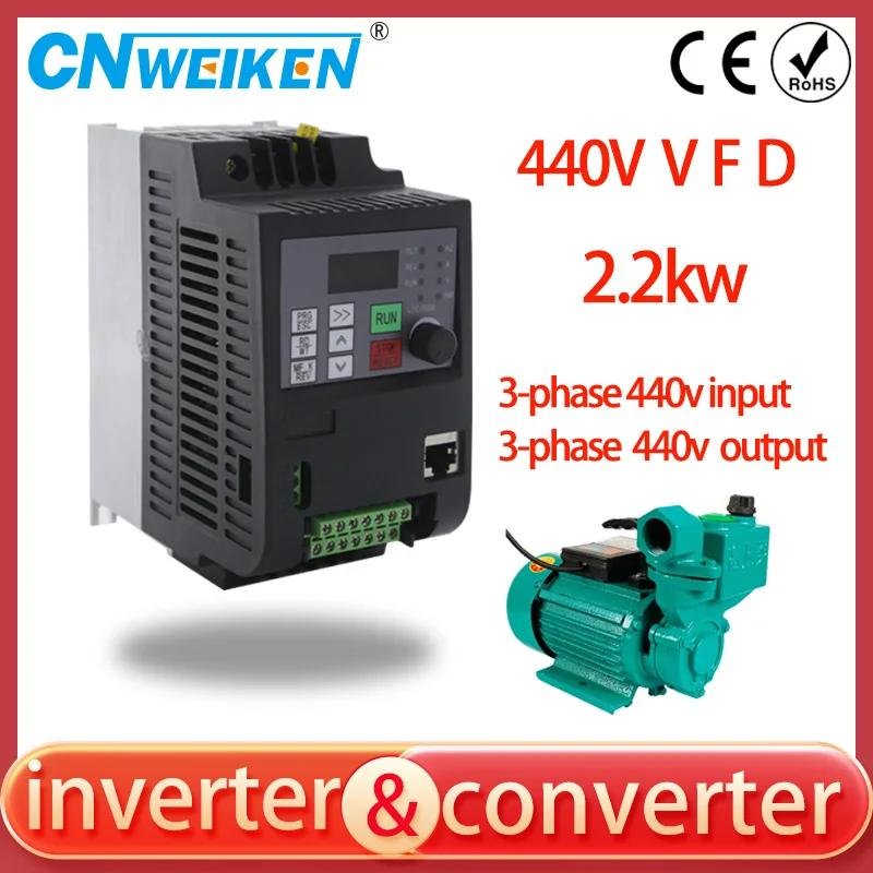 

VFD Frequency Speed Controller 0.75KW-11KW 440V AC Motor Drive Three-Phase 440V Output Variable Frequency Inverter