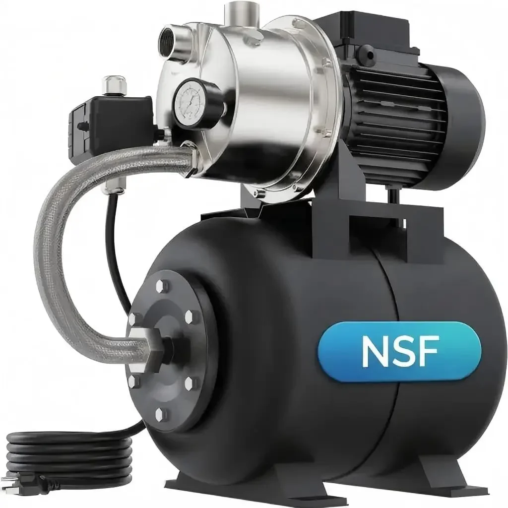 115V Shallow Well Garden Pump, Stainless Steel, 1320 GPH, Automatic Water Booster Jet Pump for Home, Garden