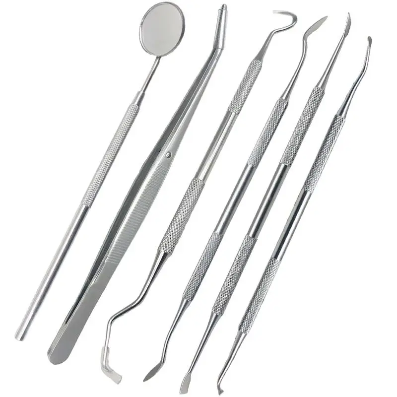 

6Pcs Dental Mouth Mirror Kit Sickle Tartar Scaler Teeth Pick Spatula Dentist Tool Oral Care Tooth Cleaning Dental instruments