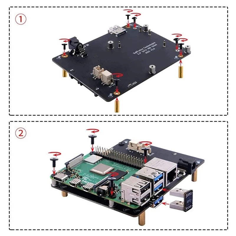 X825 V2.0 Storage Expansion Board for 4B X825 NAS 2.5-Inch SATA Hard Disk SSD Drive Expansion Board-ABLL