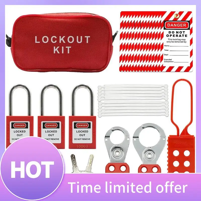 

Lockout Tagout Set -Lockout Tagout Tag, Nylon Tie, Nylon Storage Bag, Redsafety Padlock, Lockout Tagout Locks ( Red Kit Set )