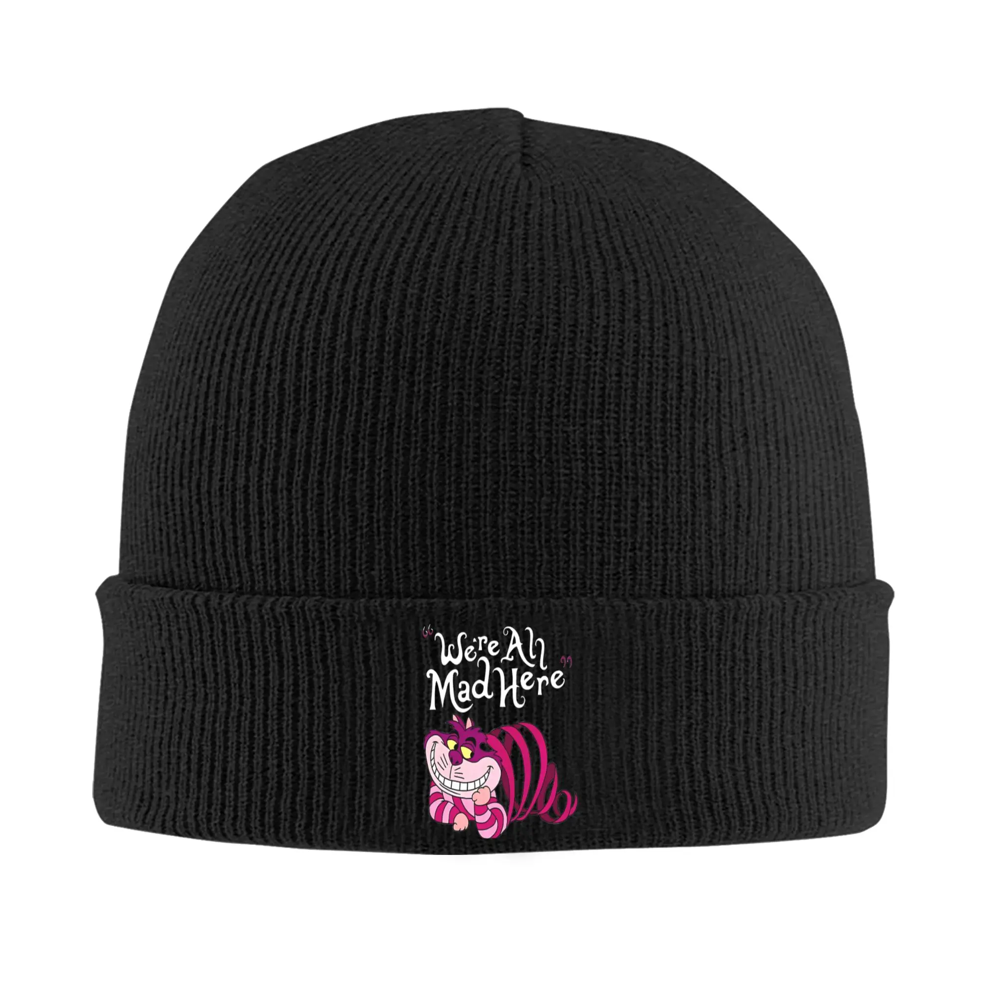 Virtuoso Delicate Eye Magic Nice Cheshire Cat We are All Mad Here Cat Beanie Hats  Bonnet Hats Autumn Design Elastic Caps