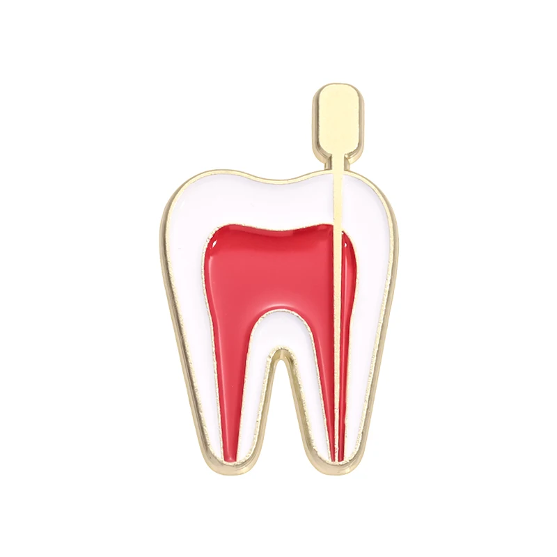 Lustige Zahnmedizinische Emaille Pins Benutzerdefinierte rote Mundpflege Dental Legierung Broschen Rucksack Revers Abzeichen Schmuck Geschenk für Ärzte Krankenschwestern – Detail 9