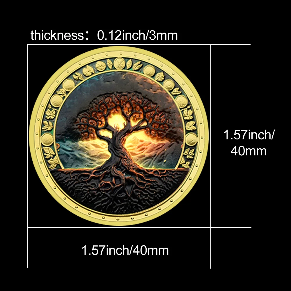 شجرة الحياة عملة تذكارية رمز القوة والسلام والتوحيد هدية ذات مغزى للعائلة أو الأصدقاء
