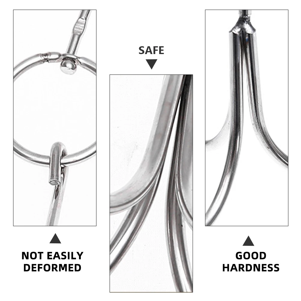 

4 hook Meat Hanger Stainless Steel Hooks for Hanging Drying BBQ Ham Sausage Kitchen Butcher Tool Hardware Accessories