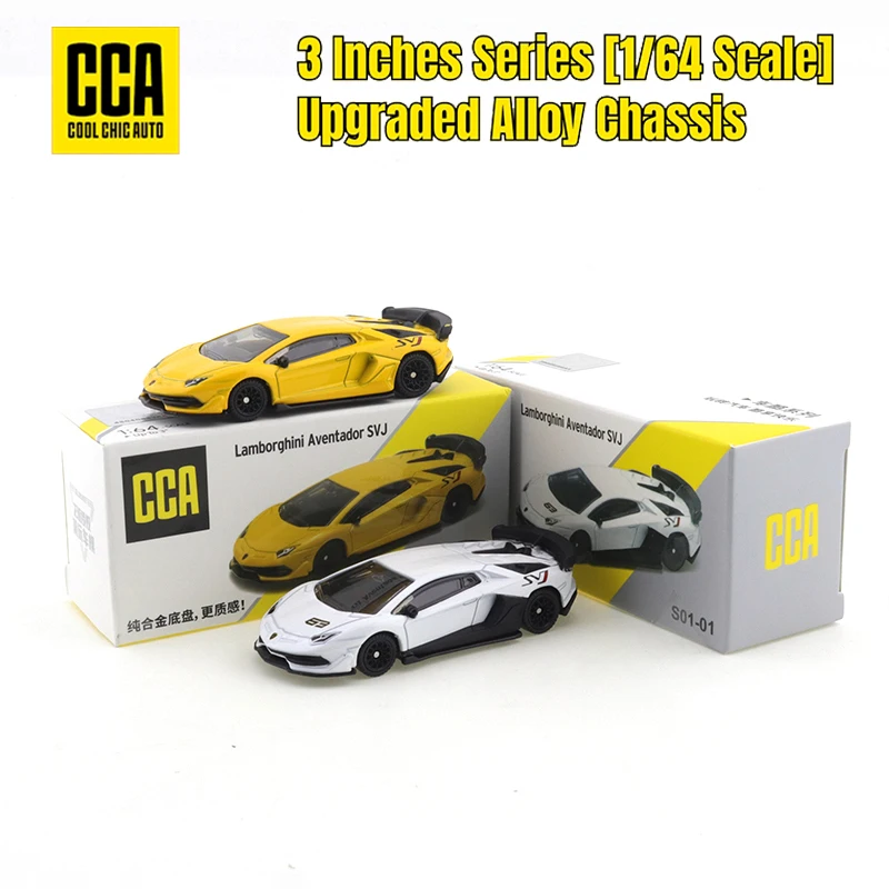 CCA 1/64 Lamborghini Aventador SVJ Auto Legierung Spielzeug Motor Fahrzeug Diecast Metall Modell Kinder Weihnachten Geschenk Spielzeug für Jungen