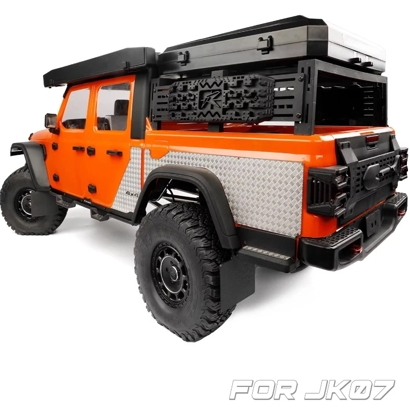 RC Car Side Stepscar Shell C-pillar Side Skirts Skid Plates Rear Bucket Side Fenders Metal Sheets for Croboll 1/7 JK07 PRO Parts