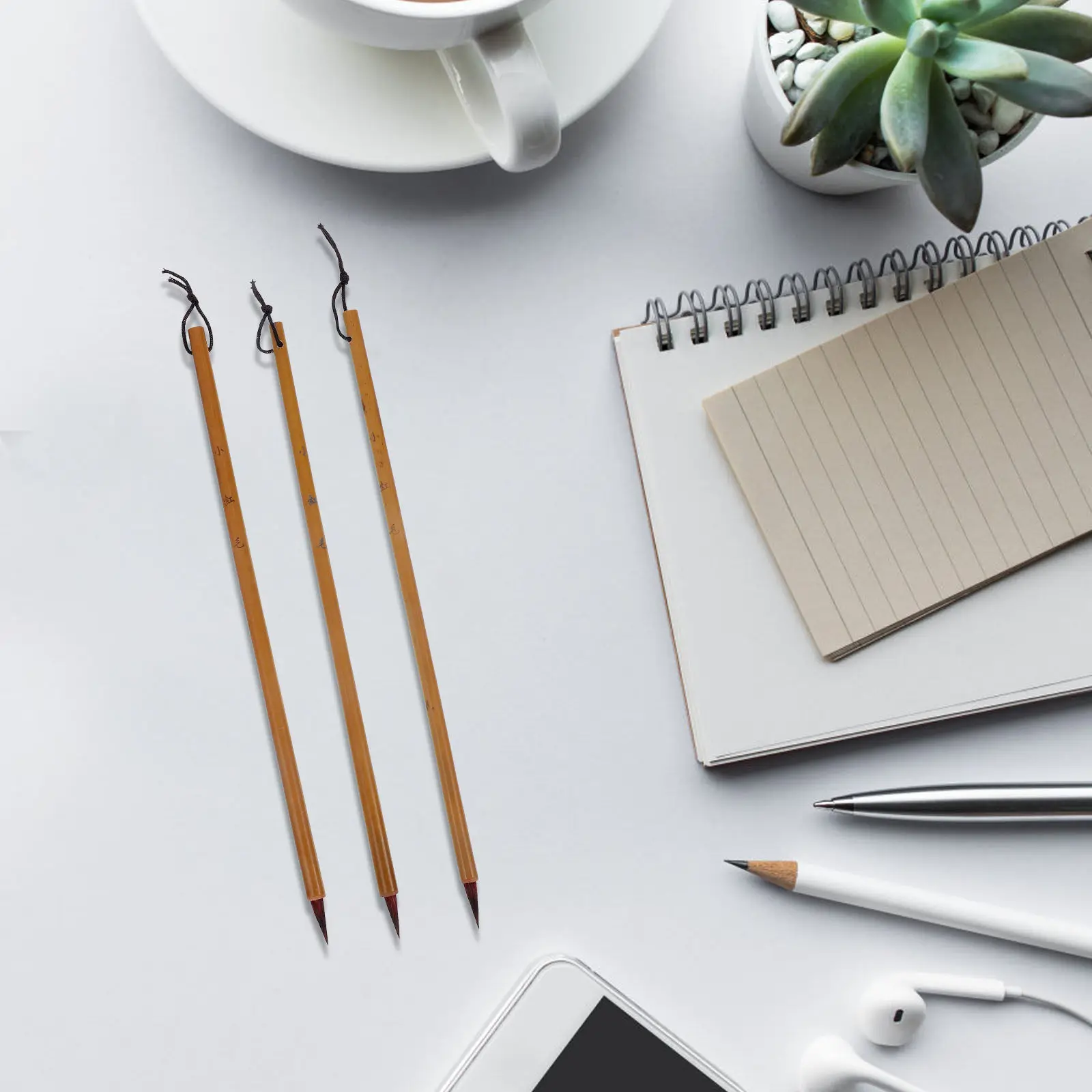 

3Pcs Chinese Calligraphy Brushes Lightweight Premium Material Traditional Writing Painting Tools for Students Artists