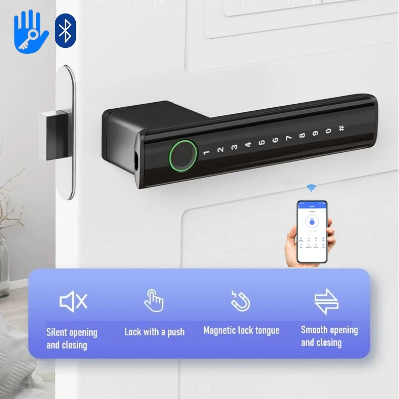 

Умный замок TTlock, дверной биометрический дверной замок с отпечатками пальцев, ключ с паролем, приложение, удаленная разблокировка, электронный дверной замок