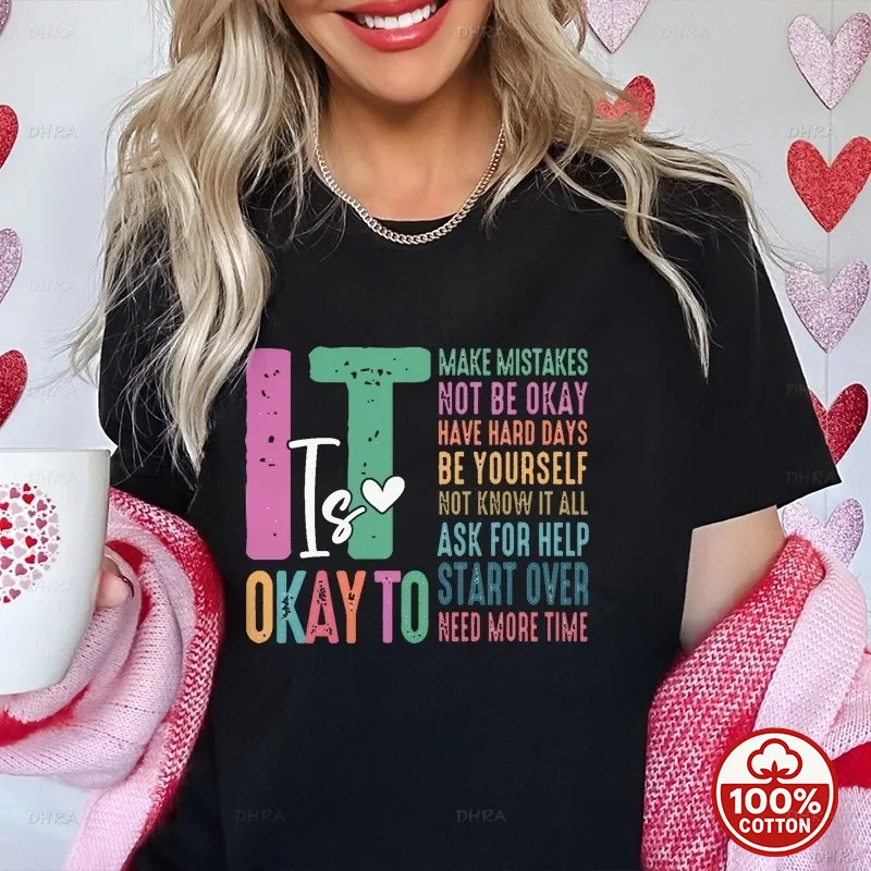 Mental Health Matters Shirt It Is Okay To Make Mistakes Tee Self Care Inspirational Gift Sweatshirt Positive Quote Top
