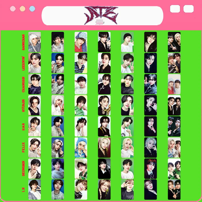 Карточки LOMO K-POP Stray Kids SKZOO: Альбом ATE, Сингл-карты Ли Минхао, Хань Ли, Лонгфу, Феликс, Хуан Сюаньчэнь, Хёнджи