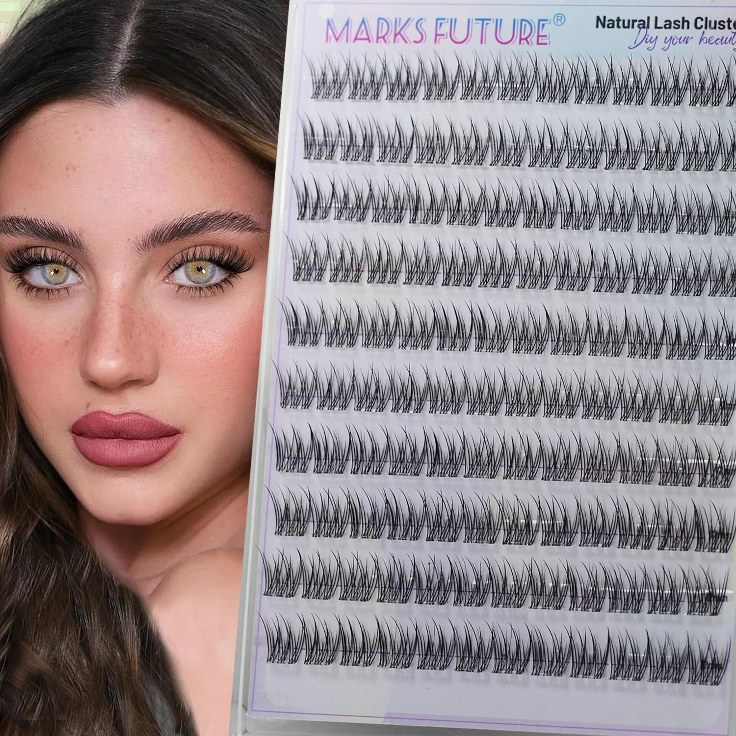 Sztuczne rzęsy samoprzylepne, DIY 10-12 mm, 120 sztuk puszystych rzęs typu D, miękkie, naturalne rzęsy z pęsetą, delikatne pojedyncze kępki, naturalny wygląd, odpowiednie dla początkujących
