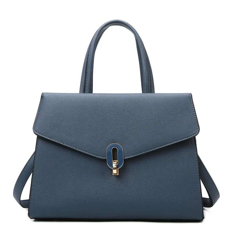 Sacs fourre-tout monochromes en cuir PU pour femmes, couture polyvalente, sac à main de haute qualité, fourre-tout décontracté de grande capacité, nouveau sac à main en vente, 2024