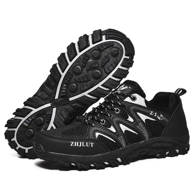 

Tech Fabric Breathable Mesh Hollow out Outdoor Climbing Shoes Large Size Fashionable Travel Hiking Shoes for Couples in Summer