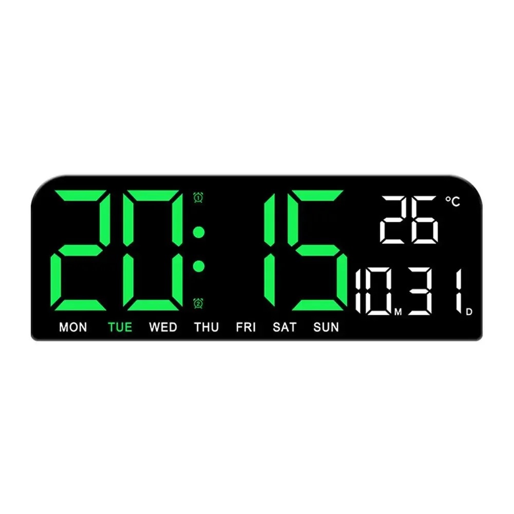 Large Digital Wall Clock Temperature And Date Week Table Mode Night Alarm 12/24H LED Electronic Clock Clock Display Timing