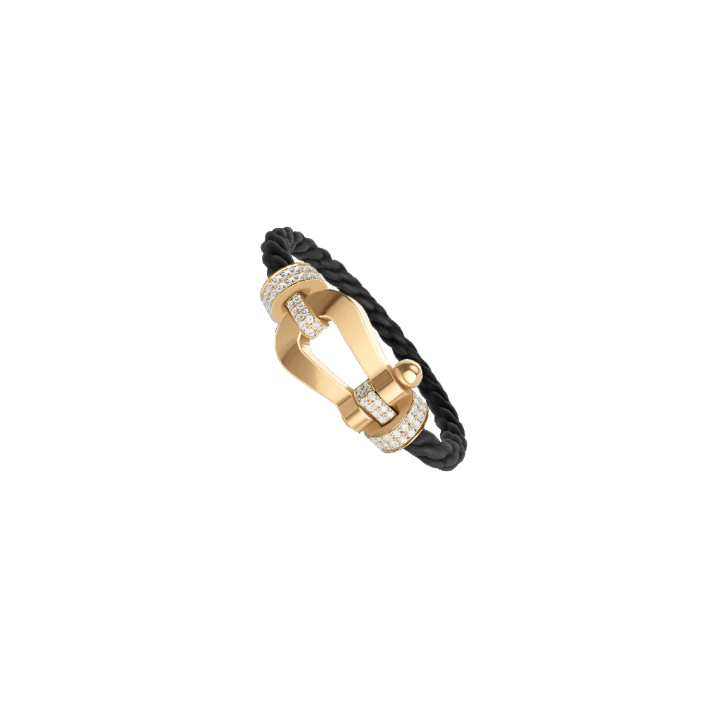 

925 sterling silver, a stylish high-quality diamond-studded horseshoe-shaped bracelet, size XL