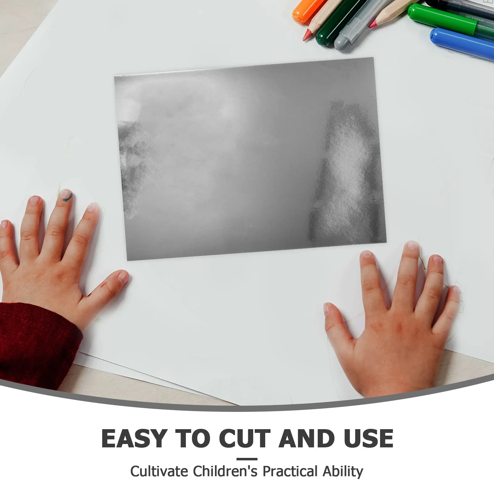 Foglie di alluminio per la creazione di cartoline a specchio argento A4, carta metallizzata luccicante per cartoline fai da te, decorazioni, cartoline