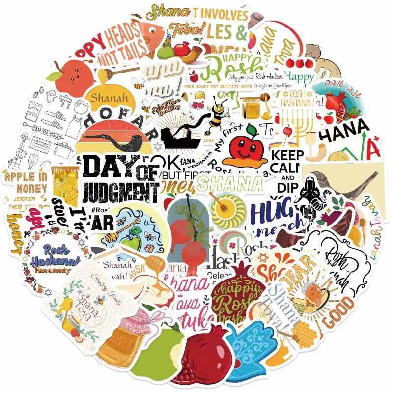 สติกเกอร์ตกแต่งลายการ์ตูนสร้างสรรค์สำหรับปีใหม่ 50 ชิ้น