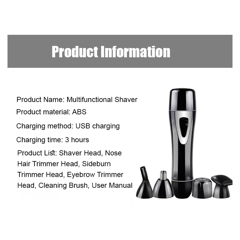 Женская многофункциональная перезаряжаемая через Usb электробритва