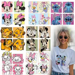 Mickey Stitch Cat Iron on transfers Heat Press Decals Thermal Prints for Clothes Ironing Patches