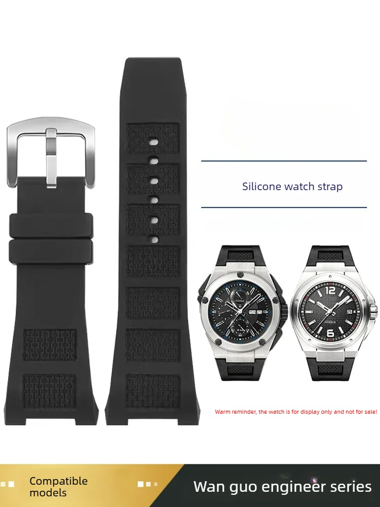 For IWC IW376501 IW323601 Engineer Series Notched Waterproof Sports Silicone Watch Strap